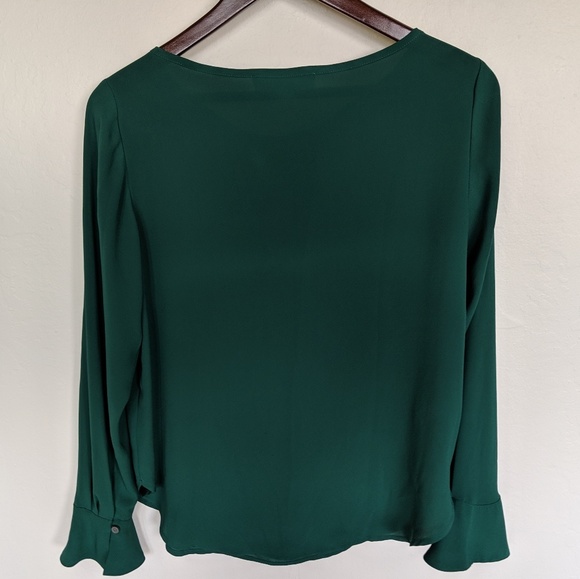 Loft Green Mini Bell Sleeve Blouse - Picture 2 of 3